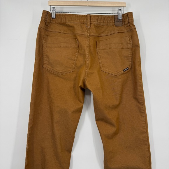 Prana Slim Fit Pants Mens 34x32 Brown Organic Cotton Blend Outdoor Chino Hiking - Picture 3 of 14